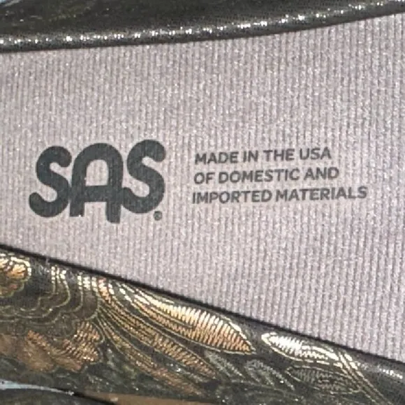 SAS Scenic Ballet Flat Brocade Patent Leather Round Toe Slip On Size 10 N‎ NEW