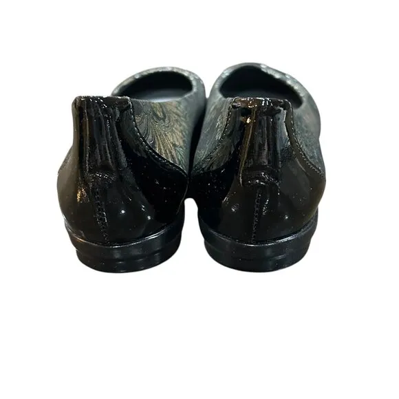 SAS Scenic Ballet Flat Brocade Patent Leather Round Toe Slip On Size 10 N‎ NEW