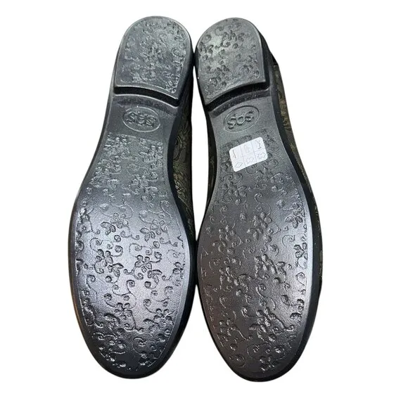 SAS Scenic Ballet Flat Brocade Patent Leather Round Toe Slip On Size 10 N‎ NEW