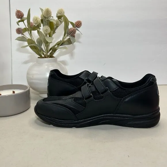 SAS Tour Mesh Hook &amp; Loop Walking Shoes Sneakers Black Women 9.5 Wide NWOB