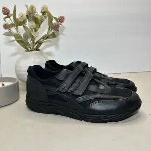 SAS Tour Mesh Hook &amp; Loop Walking Shoes Sneakers Black Women 9.5 Wide NWOB