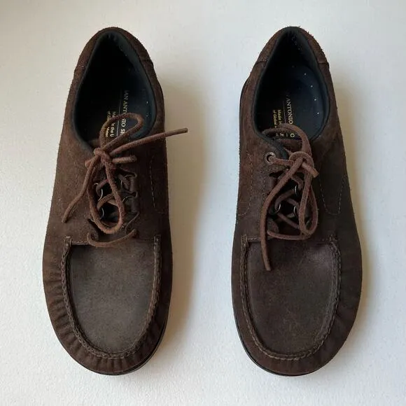 SAS Walk Around Non-Slip ‘Bout Time Moc Shoes Vibram Comfort USA Brown Size 10