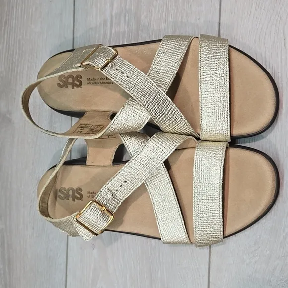 SAS Women Leather Comfort Sandals shoes sz 9.5W