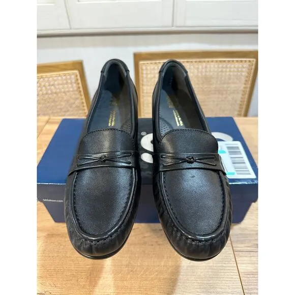 SAS Women's Easier Slip On Loafer Black Leather Size 10 Slim NIB Moccasin Comfy