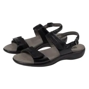 SAS Womens Nudu Sandals US 7 Wide Midnight Black Adjustable Comfort Shoes NWOB