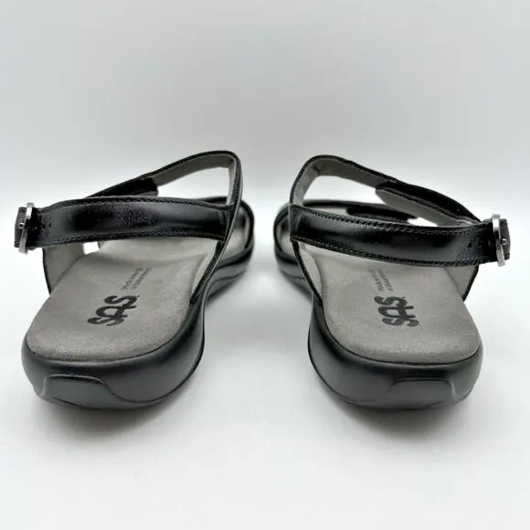 SAS Womens Nudu Sandals US 7 Wide Midnight Black Adjustable Comfort Shoes NWOB