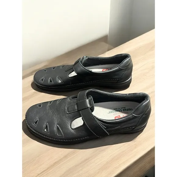 SAS Women's Roamer Black Leather Mary Jane Shoes 9.5M Comfort USA
