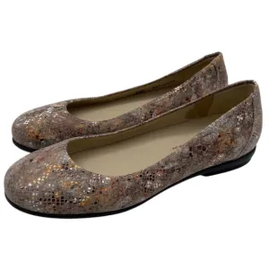 SAS Womens Shoes Scenic Ballet Flats Sz 7.5 Medium Multisnake Taupe Leather Chic