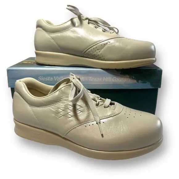 SAS Womens Size 8 WW Double Wide Shoes Free Time Bone Leather Free Ship New