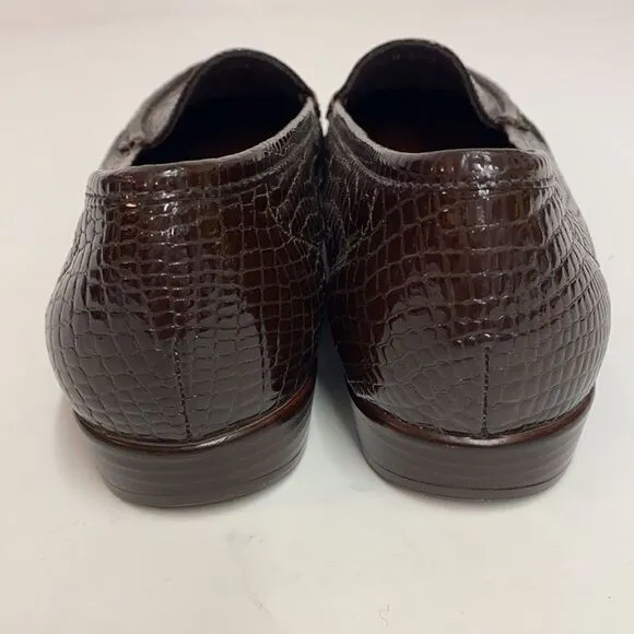 SAS Simplify Brown Croc Embossed Shoes Size 11.5W B12B