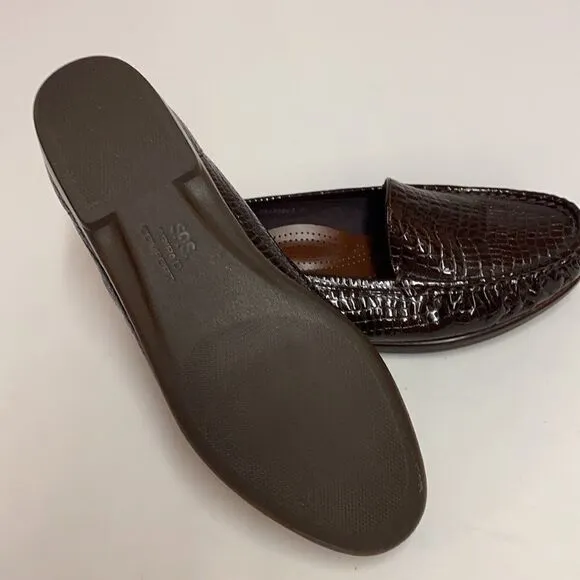 SAS Simplify Brown Croc Embossed Shoes Size 11.5W B12B