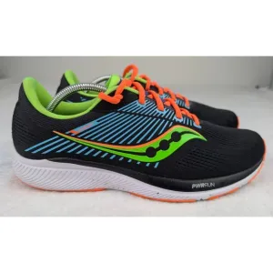Saucony Guide 14 Running Shoes Mens sz 11.5 Black Neon Yellow Orange Athletic