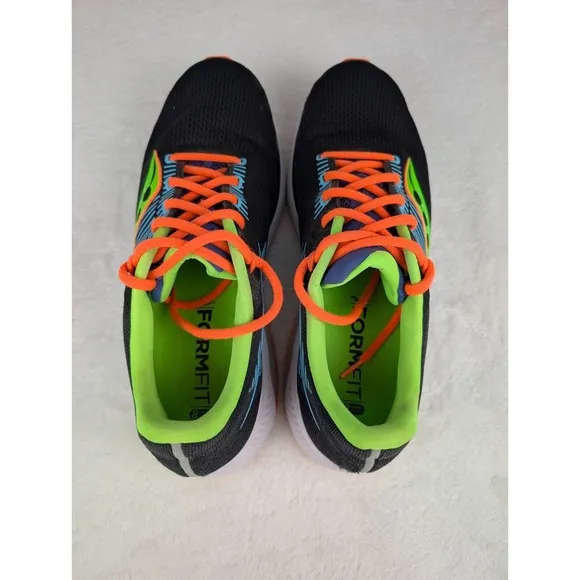 Saucony Guide 14 Running Shoes Mens sz 11.5 Black Neon Yellow Orange Athletic