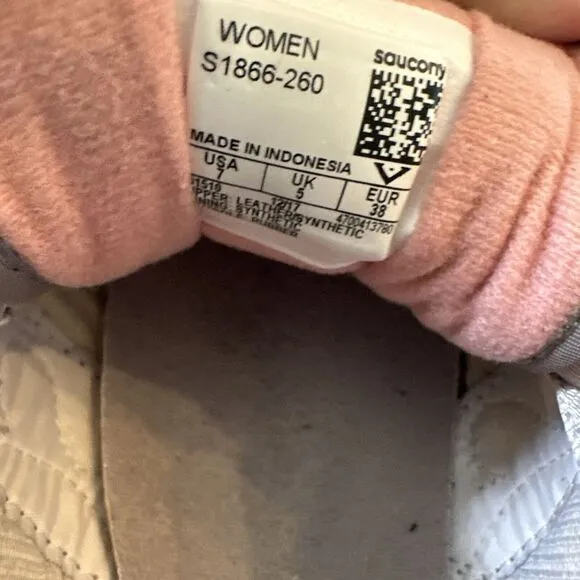 Saucony Jazz Low Pro Womens Athletic Shoes Sneakers Size 7 Gray Pink White EUC