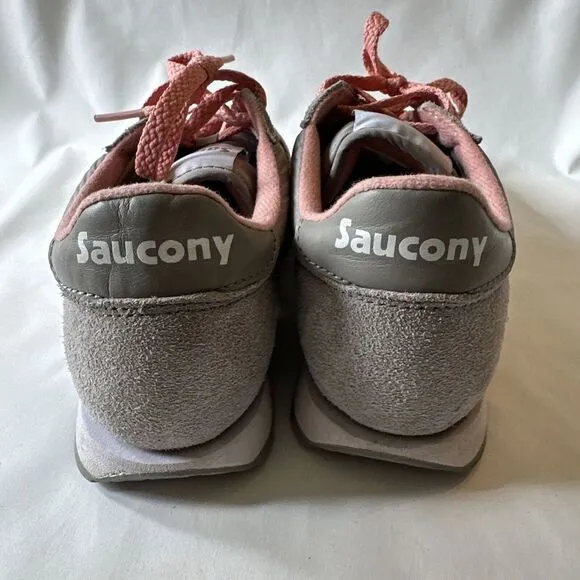 Saucony Jazz Low Pro Womens Athletic Shoes Sneakers Size 7 Gray Pink White EUC