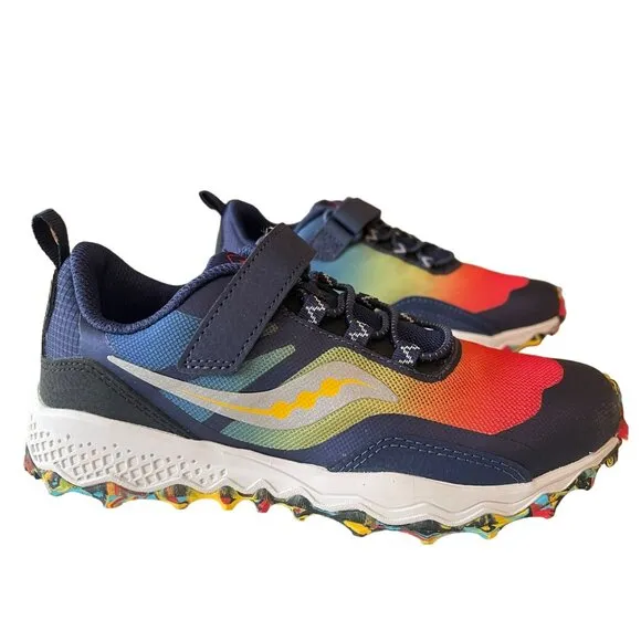 Saucony Kids Peregrine Shield 2.0 Sneaker Rainbow Gradient Shoes Sz 2M