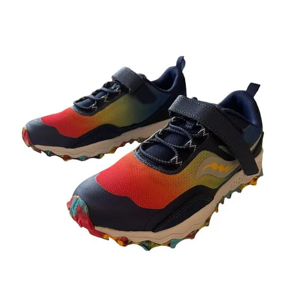 Saucony Kids Peregrine Shield 2.0 Sneaker Rainbow Gradient Shoes Sz 2M