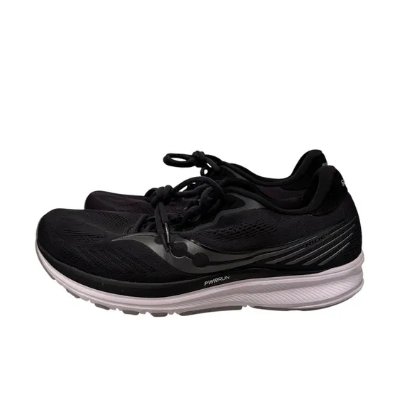 Saucony Men's Black White Ride Yutu 14 Running Low Top Sneaker Shoes Sz 12 READ