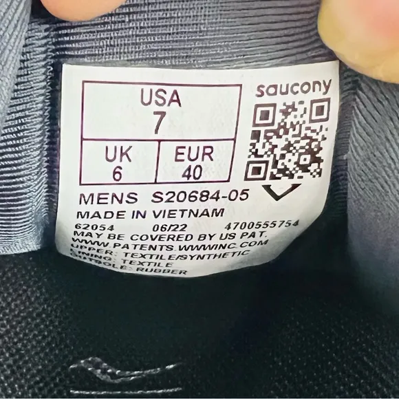Saucony Men's Guide 15 Running Athletic Shoes Black/White Size 7
