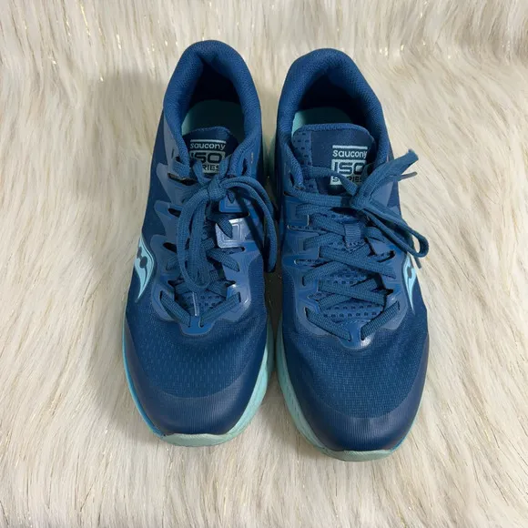 Saucony Mens S Ride ISO 2 Running Shoes Blue SK162394 Low Top Lace Up 5.5 M