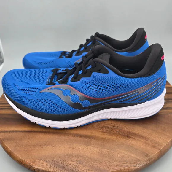 Saucony Ride 14 Shoes Men's 11 Blue Low Top Lace Up Running Athletic Sneakers