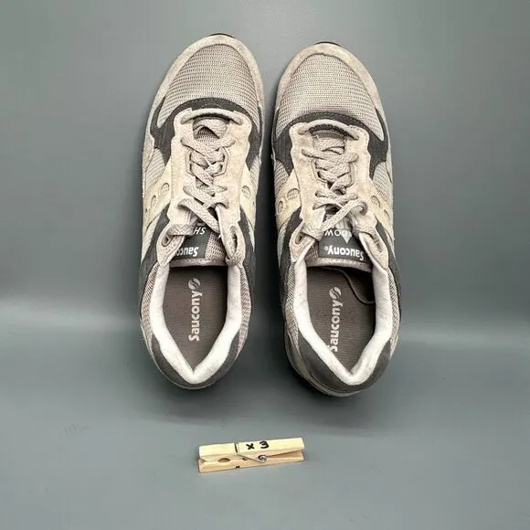 Saucony Shadow 5000 Men's 11 Sand White Suede Sneaker Lace-Up Low Top Shoes