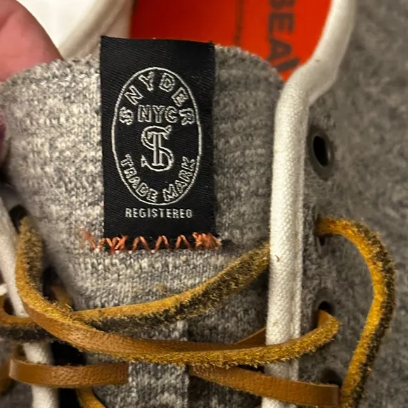 SeaVees x Todd Snyder Army Issue Low Top Sneaker in Grey Jersey. Men’s size 8