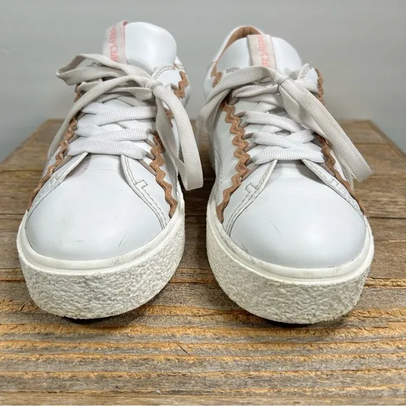 See By Chloe Sevy Shoes Womens 39 White Leather Low Top Sneakers Sevy Calfskin