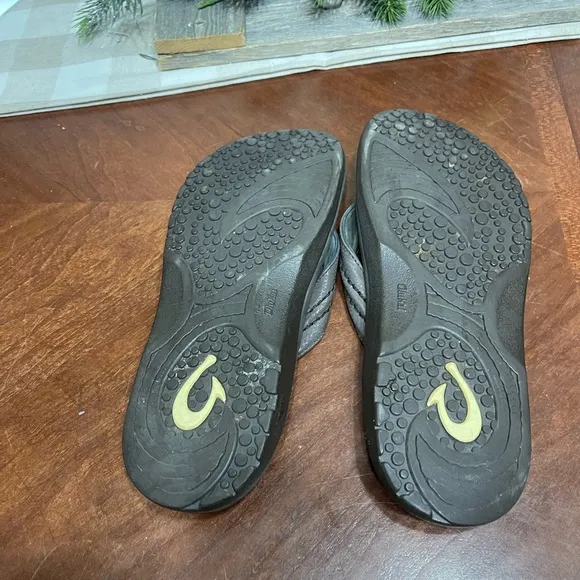 Shoes OluKai HOKUA Water Resistant Flip Flop Sandals 10161-6363 DARK WOOD 10