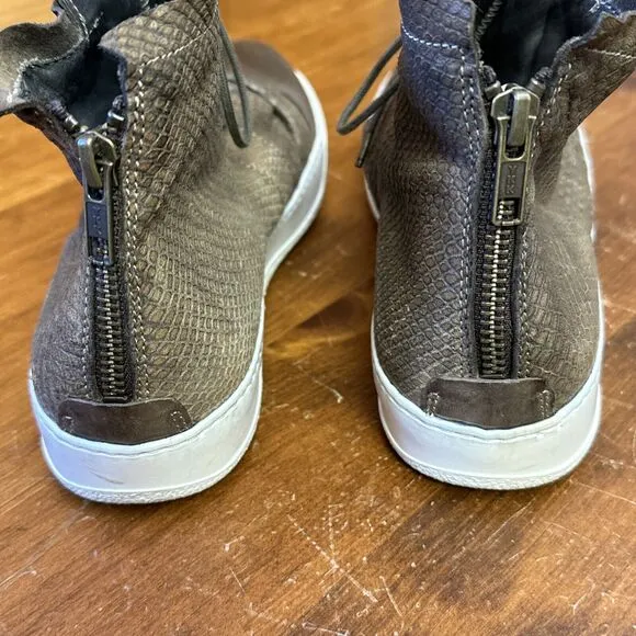 Shoto Women's 7.5 Brown Suede Leather High Top Sneaker Shoe City Grunge Chic