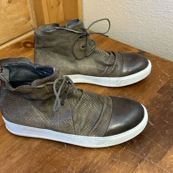 Shoto Women's 7.5 Brown Suede Leather High Top Sneaker Shoe City Grunge Chic