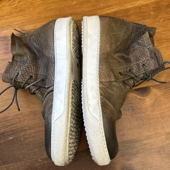 Shoto Women's 7.5 Brown Suede Leather High Top Sneaker Shoe City Grunge Chic