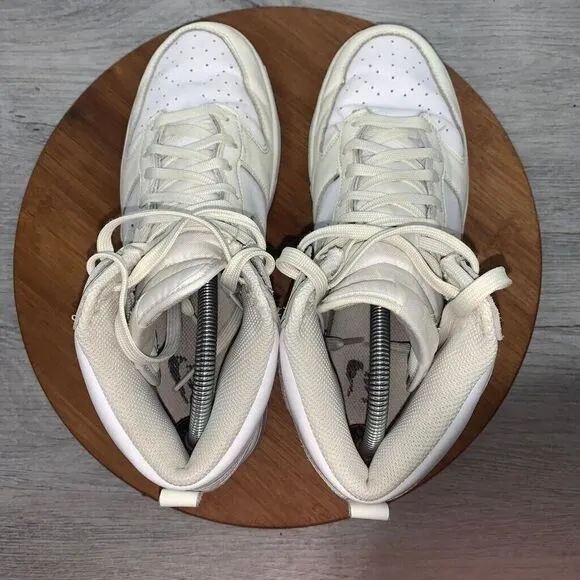 Size 10 Nike Dunk High Sail Gum White Leather Women's Shoes Sneakers DD1869-109