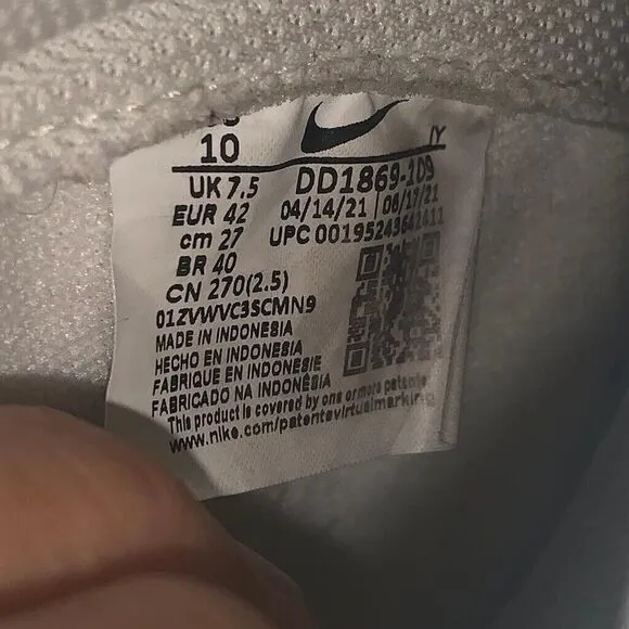 Size 10 Nike Dunk High Sail Gum White Leather Women's Shoes Sneakers DD1869-109