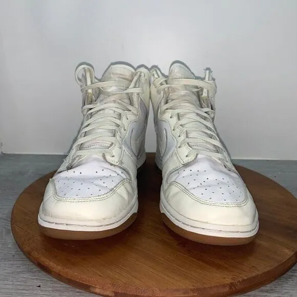 Size 10 Nike Dunk High Sail Gum White Leather Women's Shoes Sneakers DD1869-109