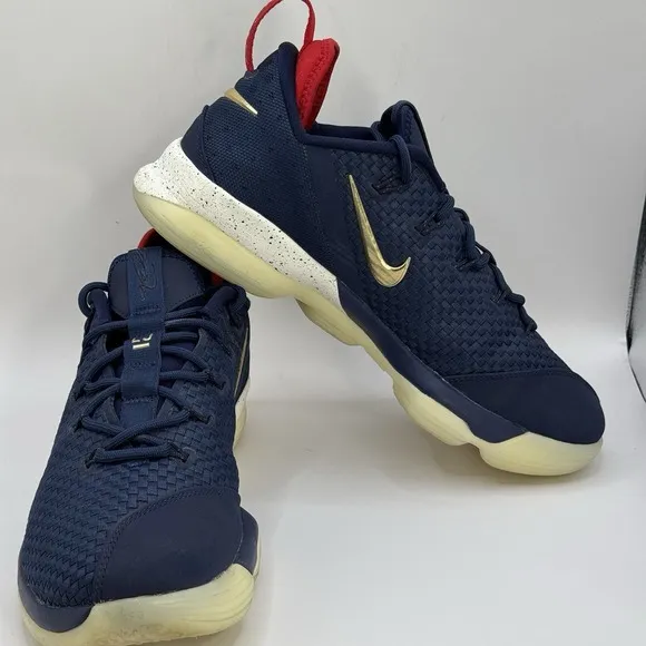 Size 10 - Nike Zoom LeBron ST Low Midnight Navy Metallic Gold 878636-400