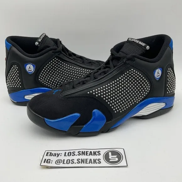 Size 12 - Supreme x Air Jordan 14 Retro Black Varsity Royal (BV7630-004)