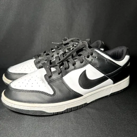 Size 13 - Nike Dunk Low Black White Men's Shoes - Ships Now