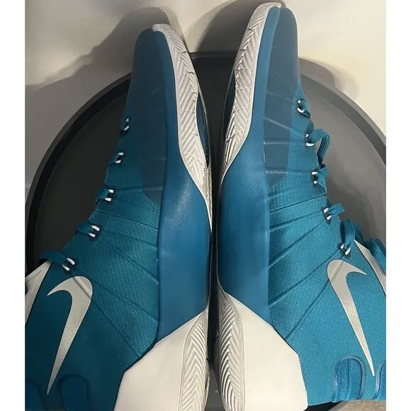 Size 18 - Men's Nike Hyperdunk 2015 Zoom Basketball High Top TB Teal Silver