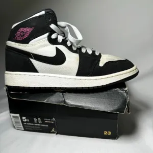Size 5 - Nike Air Jordan 1 Retro High GS Pure Platinum Black Pink Men's Shoes
