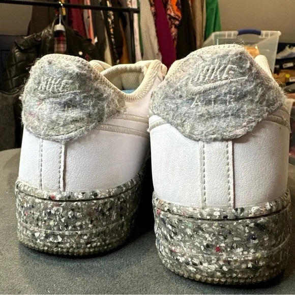 Size 7Y - Nike Air Force 1 Low Recycled Wool Pack‎ - White