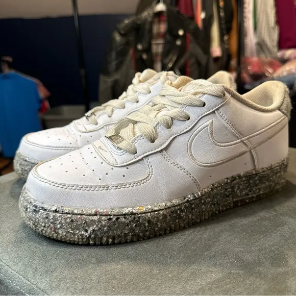 Size 7Y - Nike Air Force 1 Low Recycled Wool Pack‎ - White