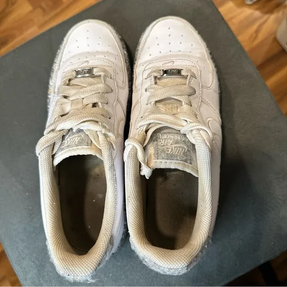 Size 7Y - Nike Air Force 1 Low Recycled Wool Pack‎ - White