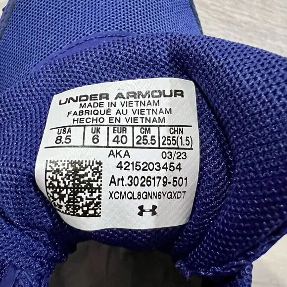 Size 8.5 Woman Under Armour‎ W Charged Assert 10 Running Shoes BLU 3026179-501
