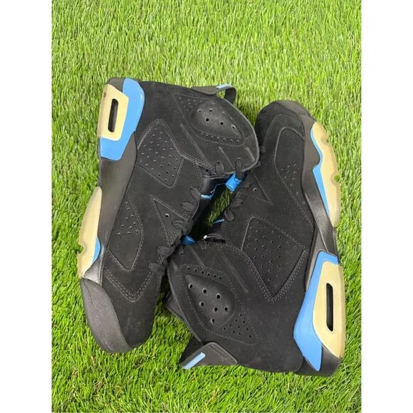Size 9 - Air Jordan 6 Retro UNC OG All Black Blue VNDS Icy