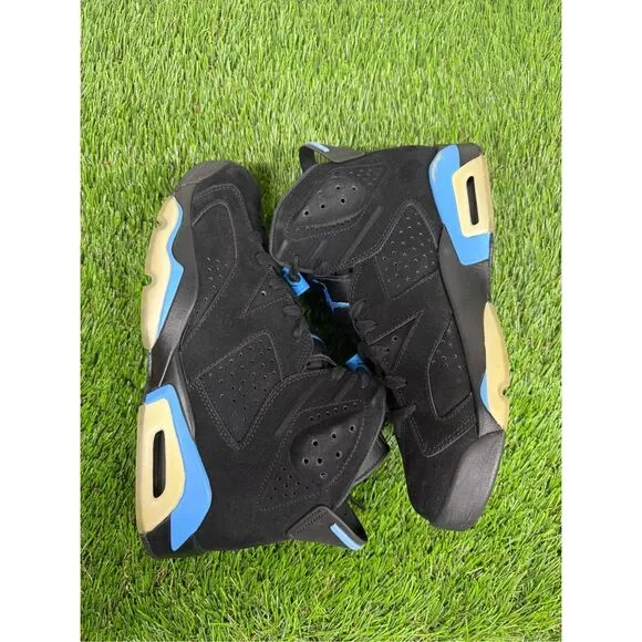 Size 9 - Air Jordan 6 Retro UNC OG All Black Blue VNDS Icy