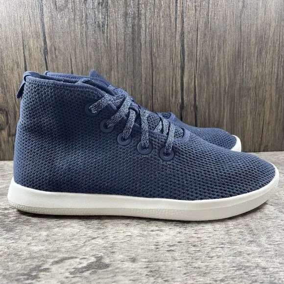 Size 9 Allbirds Mens Tree Toppers Lace Up TT High Top Sneakers Shoes Blue