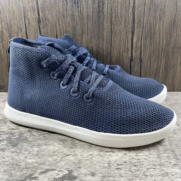 Size 9 Allbirds Mens Tree Toppers Lace Up TT High Top Sneakers Shoes Blue