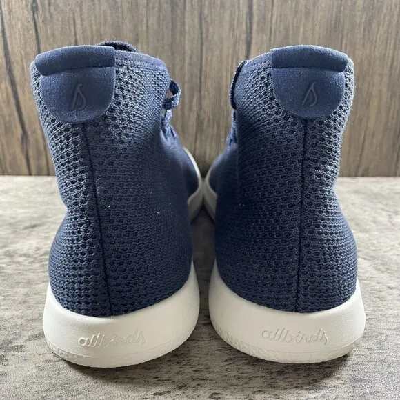 Size 9 Allbirds Mens Tree Toppers Lace Up TT High Top Sneakers Shoes Blue
