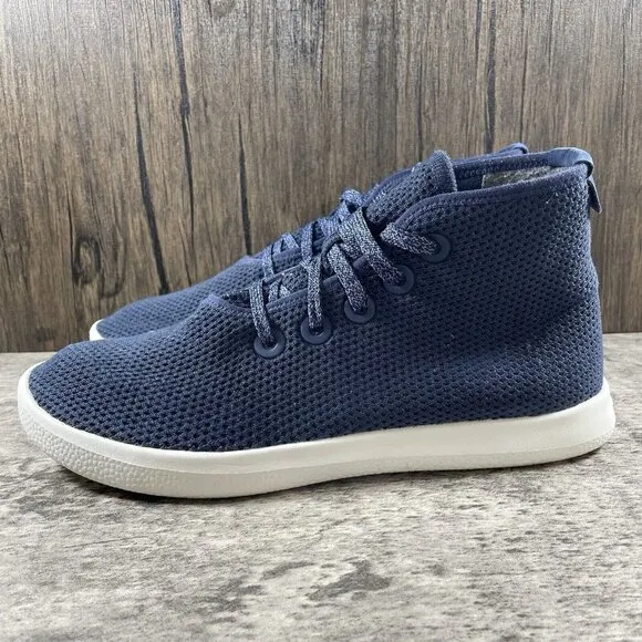 Size 9 Allbirds Mens Tree Toppers Lace Up TT High Top Sneakers Shoes Blue